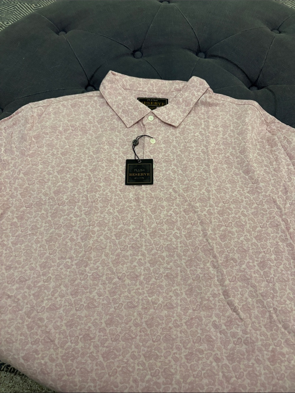 Joseph A Pink Paisley Short-Sleeve Polo